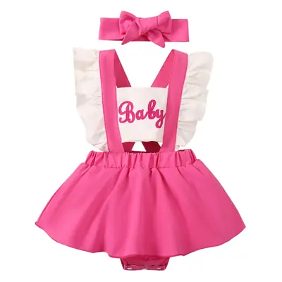 Baby Pink Backless Romper with Bow