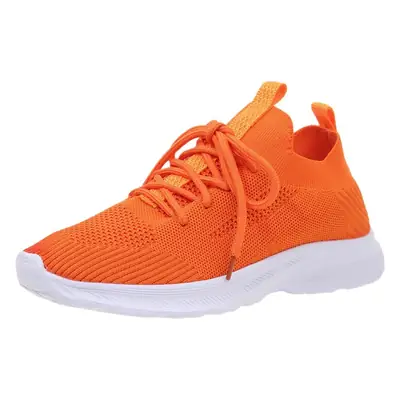 Women Orange Running Shoes Large White Sole