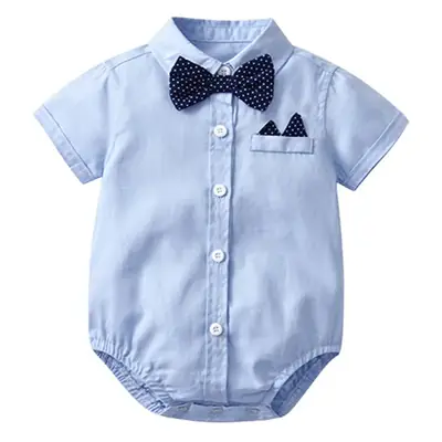 Baby Boy Short Sleeve Bow Tie Harem Dress Mint