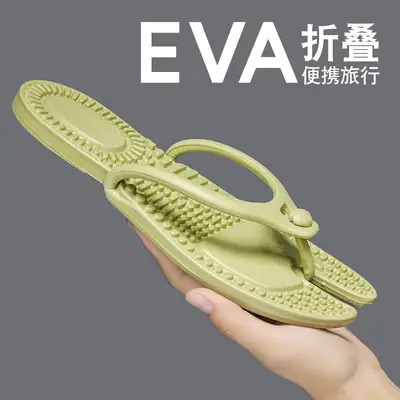 Summer New Foldable Travel Couple's Cross-border Large Size Korean Style Casual Fashion All-match Outer Wear Slippers