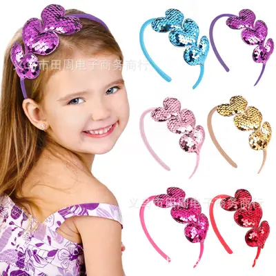 European American Cross Border Flip Sequins Hair Hoop for Girls
