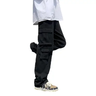 [SHOPEE Explosions] PH Cross-border Men's Cotton White Loose Multi-bag Functional Style Casual Tooling Pants