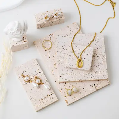 Natural Hole Stone Necklace Earrings Photo Props 15x10cm