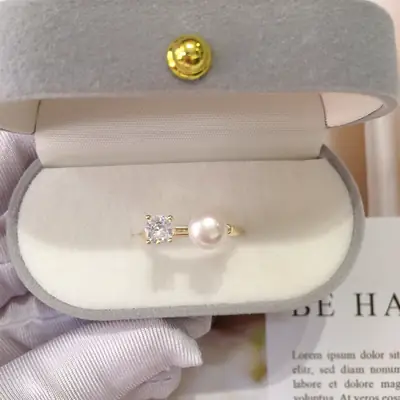 Zhuji Natural Pearl Ring 18K Gold Filled Single