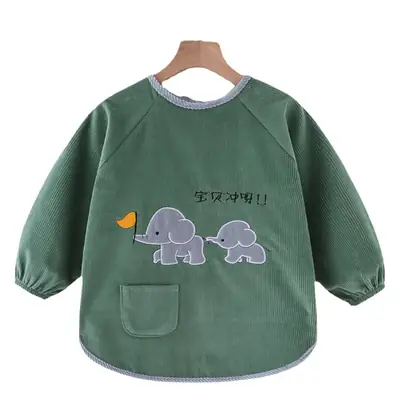 Orange Cartoon Elephant Long Sleeve Kids Shirt