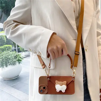 Cartoon Corgi Coin Card Holder for iPhone 17
