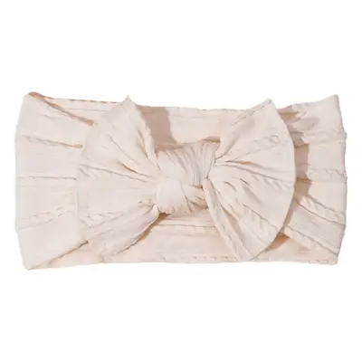 Light Blue Bow Baby Headband with Jacquard Fabric