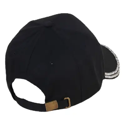 Women's Black Rhinestone Cap Summer Fashion
