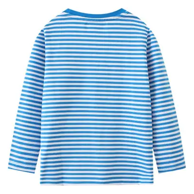 European American Long Sleeve T-Shirt Blue Striped Boys Girls