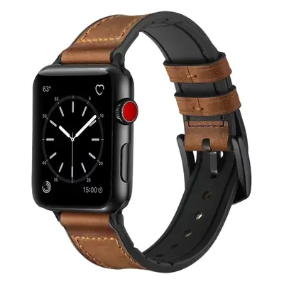 Apple Watch 6543 Gen Band Silicone Leather Strap Brown