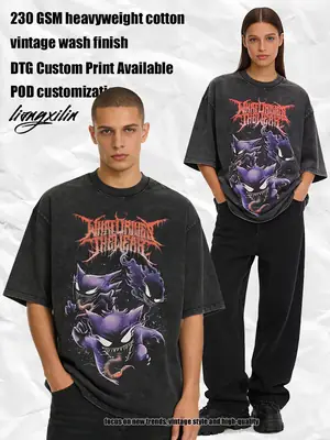Men Black Distressed Oversize T-Shirt Short Sleeve