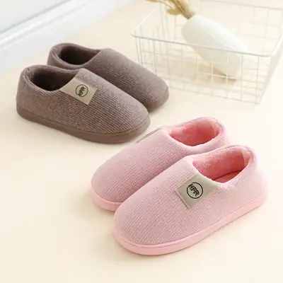 Women's Cotton Slippers Bag Root Winter Household Indoor Non-slip Thick Bottom Household Warm Women's Fleece-lined Large Size Cotton Shoes Men's Winter