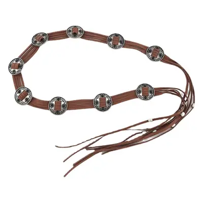 Retro Ethnic Waist Chain with Stone Inlays Brown Black