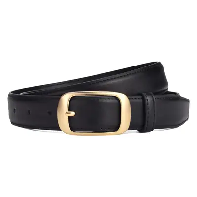 Women's Genuine Leather Belt with Gold Buckle Caramel