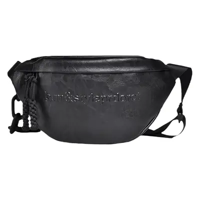 Women's Black Acrylic Waist Bag with Chain Strap