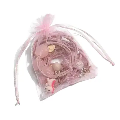 Korean Style Girls Rubber Band Hair Rope Set Blue Princess No Harm