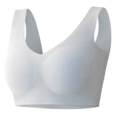 Summer Fat Mom Underwear Women's Large Size Ultra-thin Seamless Hole Cup Bra Vest-style Middle-aged and Elderly Bra