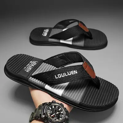 2023 Summer new men's flip flops flip-flops flip-flops beach shoes casual trendy non-slip fashionable outdoor sandals men