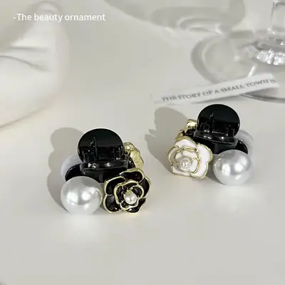 Vintage Camellia Pearl Hair Clip for Women