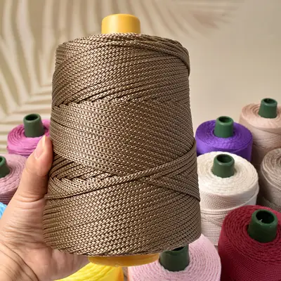 Light body ice silk thread ice twine summer sun hat hand woven diy hook bag cushion blanket hollow bright silk coarse wool