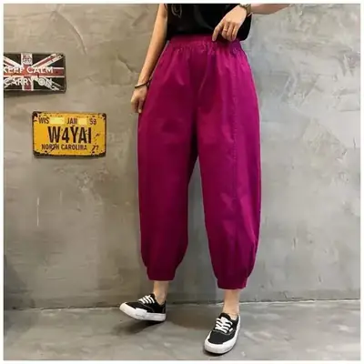 Black High Waist Slim Fit Casual Pants for Women