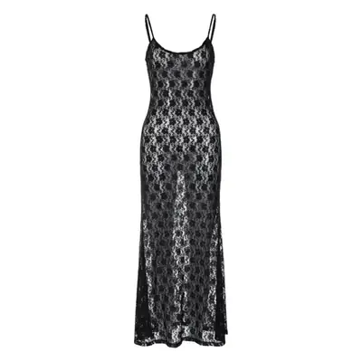 Black Lace Backless Dress for Women