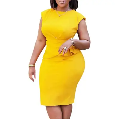 Blue Hip Pencil Skirt for Women European American
