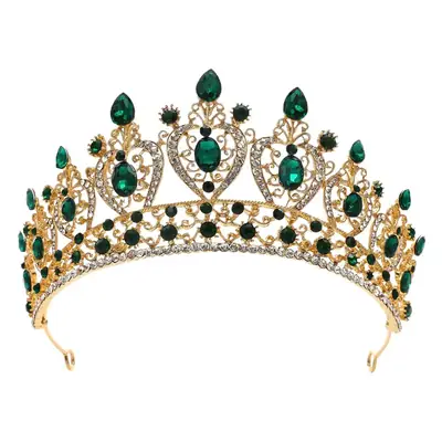 Luxury Bridal Crown with Yellow Diamonds 15"