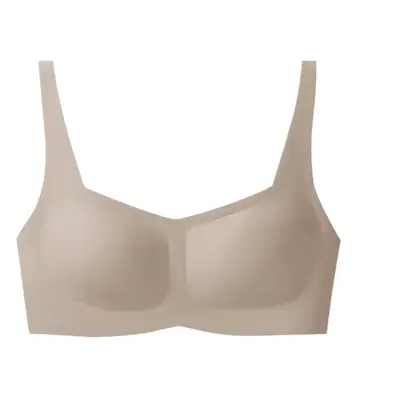 metwo French Style Small Square Collar One-character Collar Air bra without Steel Rings Thin Gathering Collapsible Emulsion bra Underwear for Women