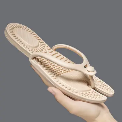Summer Hotel Massage Couple Slippers for Business Trips, Portable Foldableing Outdoor Flip-flops, Removable Home Leisure Flip-flops