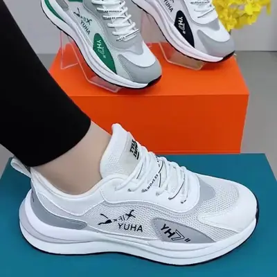 Men's and Women's Same Sports Shoes, Mesh Breathable Dad Shoes, Casual Soft Sole Fashion Running Couple Shoes, Fly-Knit Sports Shoes