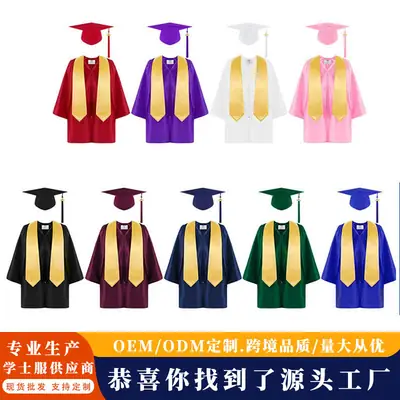 Green Knitted Graduation Gown with Shawl and Tassels