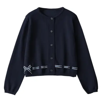 Girls Cardigan Sweater Navy Blue 2024 Winter Wear