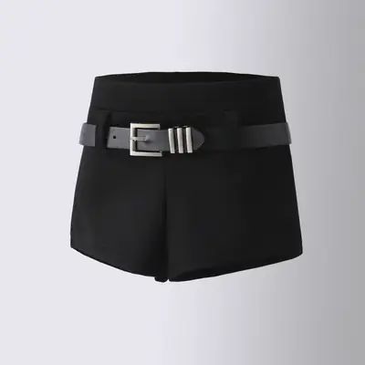 White High-Waisted Elastic Shorts for Girls