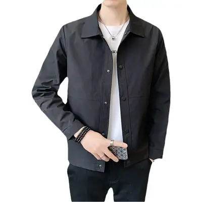 Men's Stand Collar Jacket Grey 2023 Spring New Casual Top