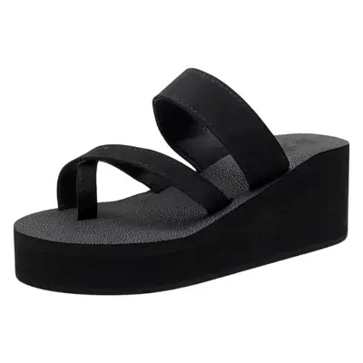 Flip-flops Women's High Heels Outdoor Wear Fashionable Internet Popular Sandals and Slippers Thick Bottom New Summer Sanya Beach Slippers