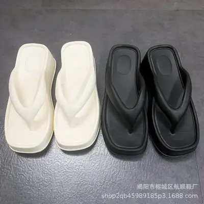 Women's Outdoor slippers 2023 Summer EVA bow flip flops all-Match platform platform height increasing sandals wholesale