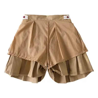 Children's Pleated Skirts Black & Beige Medium Large