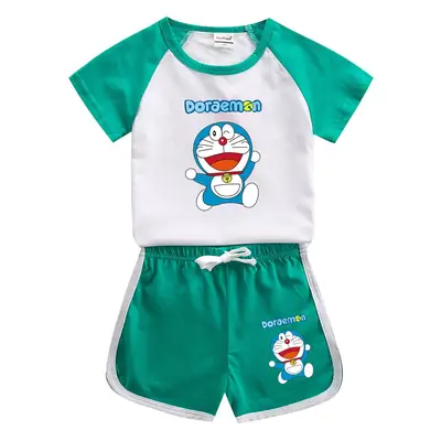 Doraemon Boys Girls Cotton Shorts Set Blue White 2023
