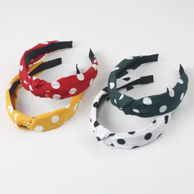 Red Polka Dot Hairband for Girls with Adjustable Band