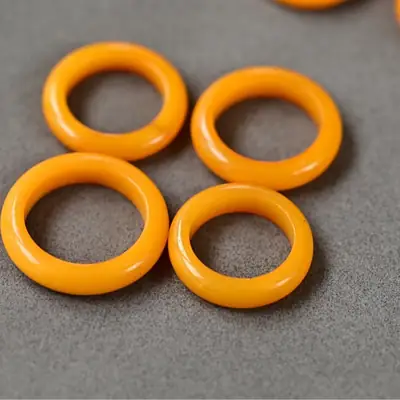 Natural Old Wax Running Ring Full of Honey Chicken Oil Red Orange Leather Color