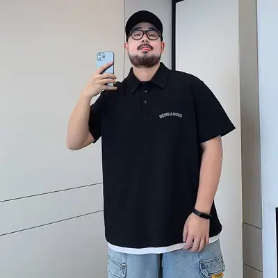 Men's Black Polo Shirt Artistic Fashion Summer 2023