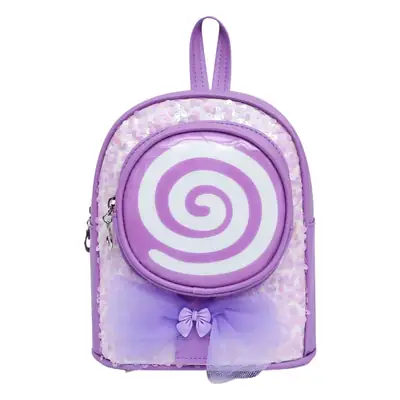 Pink Spiral PU Backpack for Girls Travel Casual