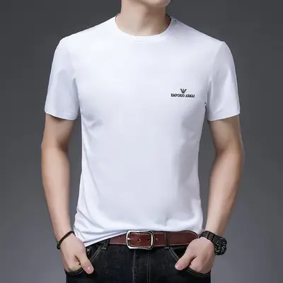 Men Cotton Round Neck T-Shirt Grey 2023
