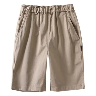 Kids Elastic Waist Khaki Shorts Summer Stretch Cotton