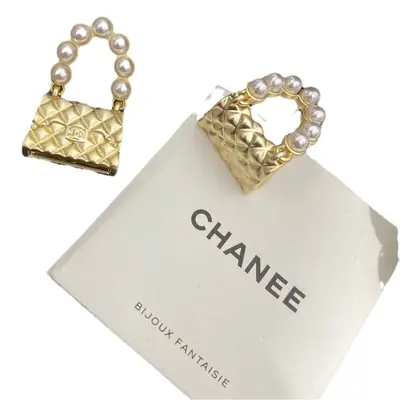 Xiangjia Gold Pearl Granny Earrings Double Bag Style
