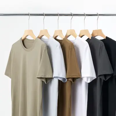 Men Black Cotton T-Shirt Short Sleeve 2025