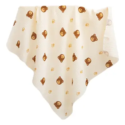 Baby Cotton Crepe Wrap Towel Cream Heart Print