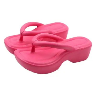 Summer Thick-Soled Flip-Flops for Women's Outer Wear, High-Bottom 2024 New Heightening Slippers, Non-Slip Eva Flip-Flops for Women