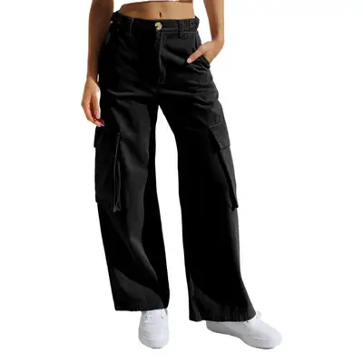 Women Cargo Pants Olive Green Straight Fit